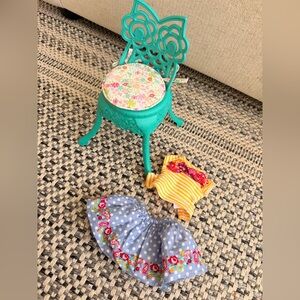 American Girl Willie wishers bundle outfit and chair